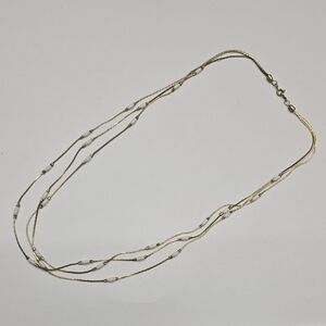 🔸️5/$25🔸️Vintage Gold and White Multi-Strand Necklace